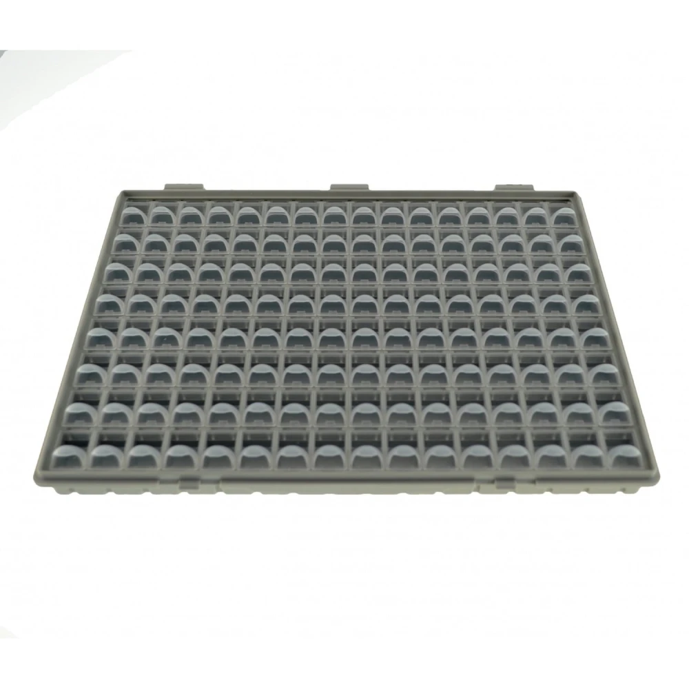 Cutie organizatoare 128 compartimente SMD cu capac pentru electronică