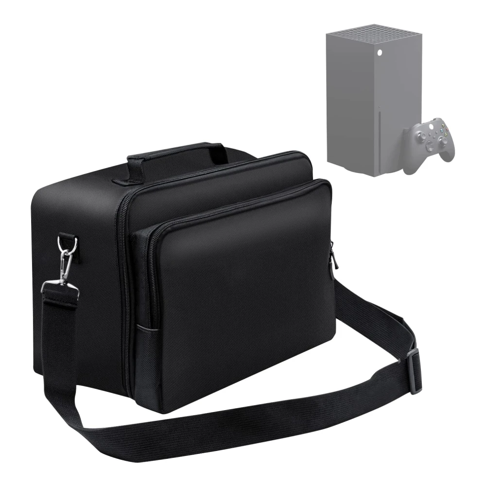 Geantă de transport pentru Xbox Series X cu husă protectoare și spațiu pentru accesorii