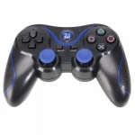 Controller compatibil DualShock 3 PS3 Bluetooth negru albastru Sixaxis