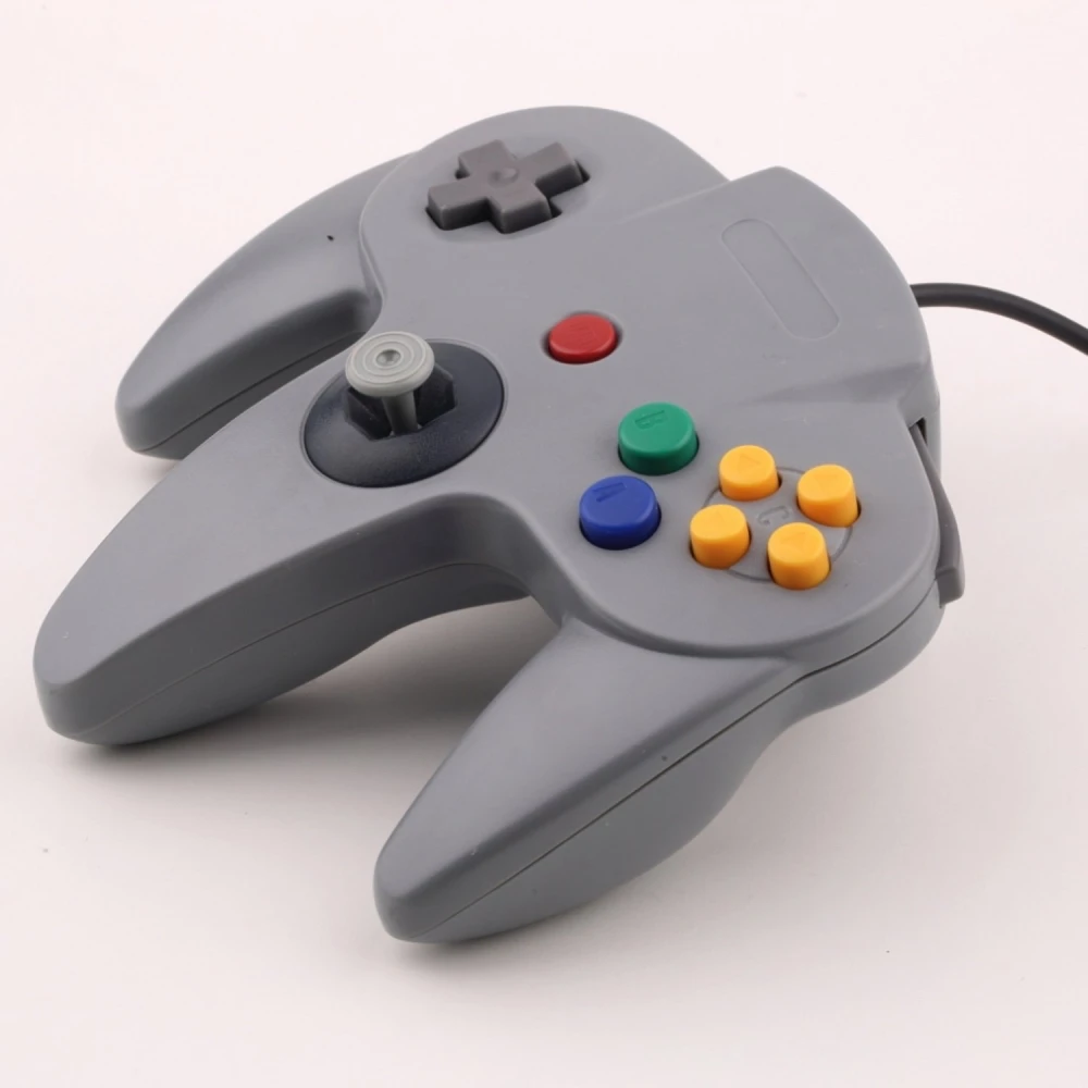 Controller compatibil Nintendo 64 cu conector original și cablu negru