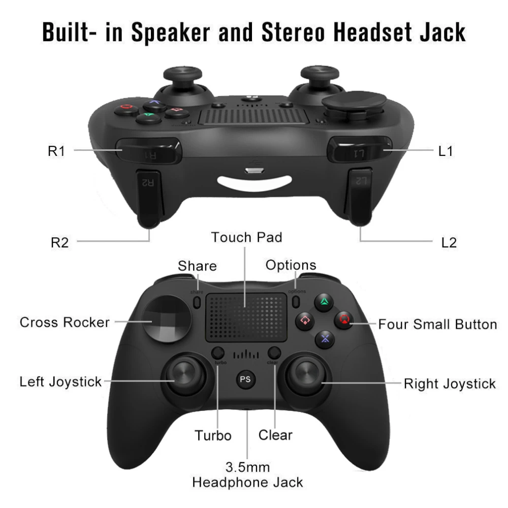 Controller PS4 compatibil wireless negru DoubleShock 4
