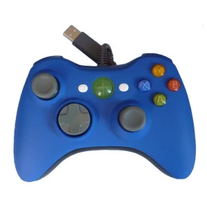 Controller cu fir Xbox 360 compatibil albastru pentru joc confortabil și precis