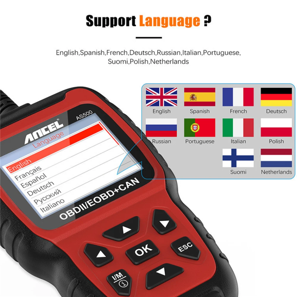 Tester de diagnoză auto Ancel AS500 OBD2 Scanner