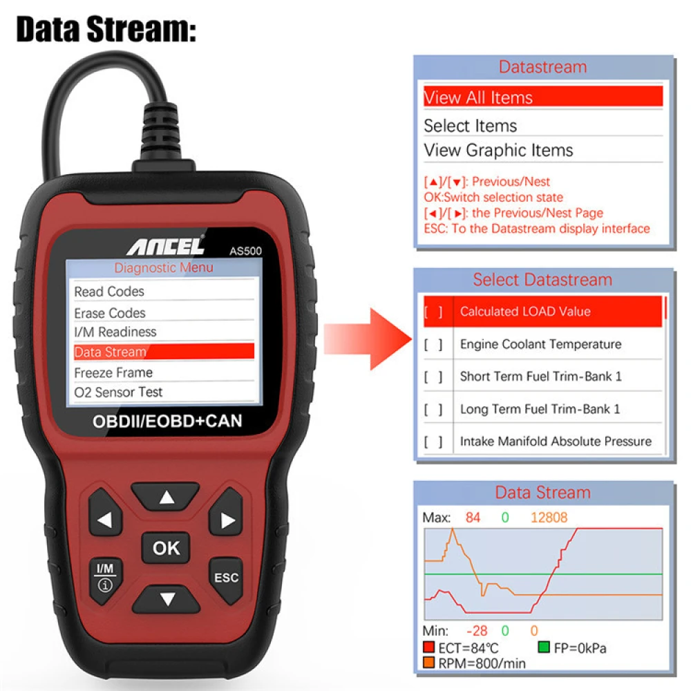 Tester de diagnoză auto Ancel AS500 OBD2 Scanner