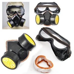satkit Mască de protecție cu dublu cartuș și ochelari pentru gaze și vopsire