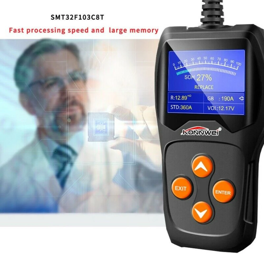 Tester baterie Konnwei KW600 12V pentru auto și moto