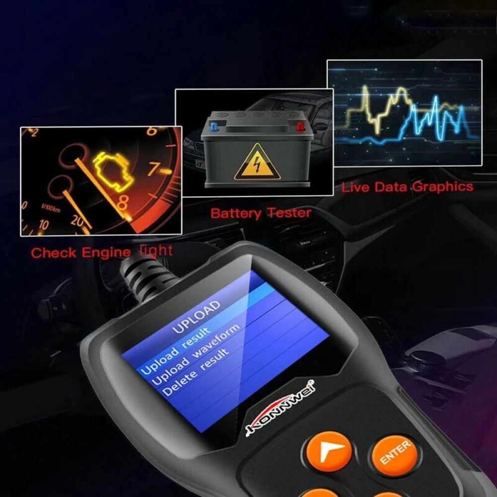 Tester baterie Konnwei KW600 12V pentru auto și moto