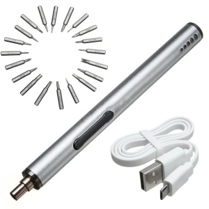 Mini șurubelniță electrică wireless USB reîncărcabilă 3 LED 22 în 1