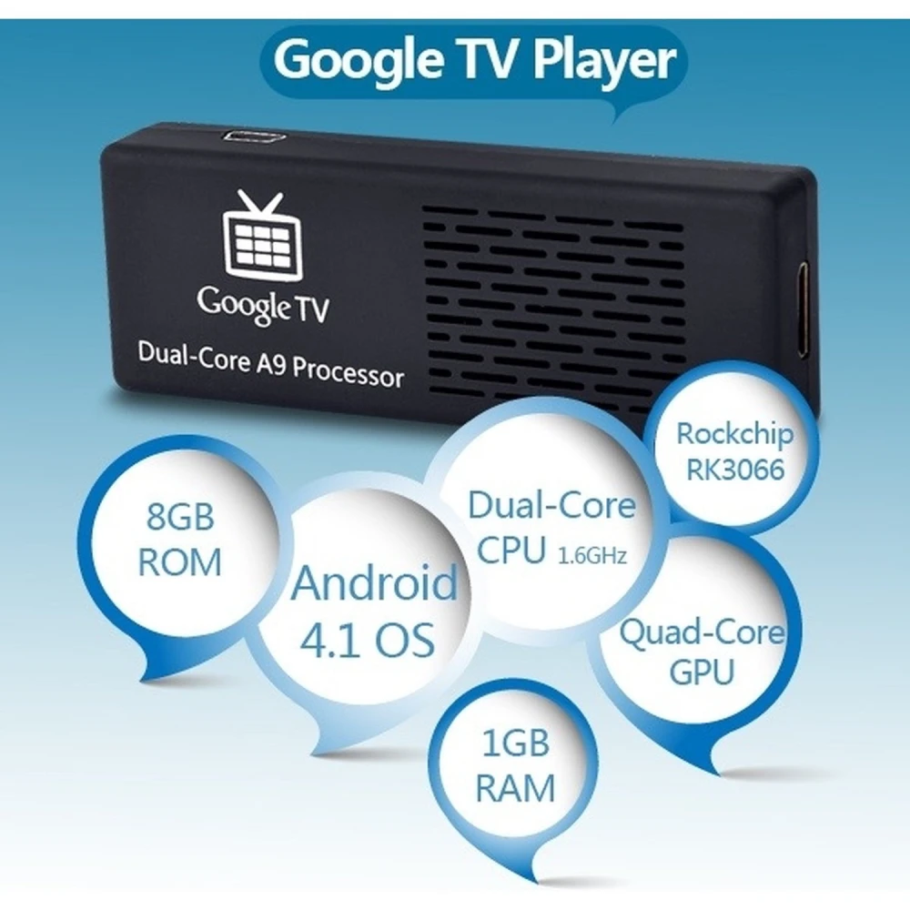 Mini PC MK808 Android Dual-Core 4.1.1 cu 1GB RAM și 8GB ROM Wi-Fi HDMI