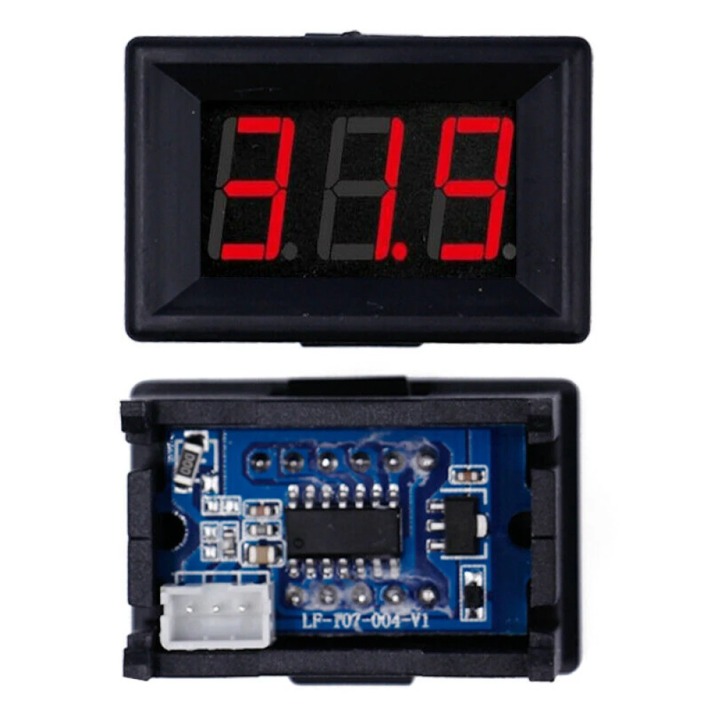 Mini voltmetru digital 3,5V - 30V cu indicator LED roșu pentru baterii, montaj încastrat