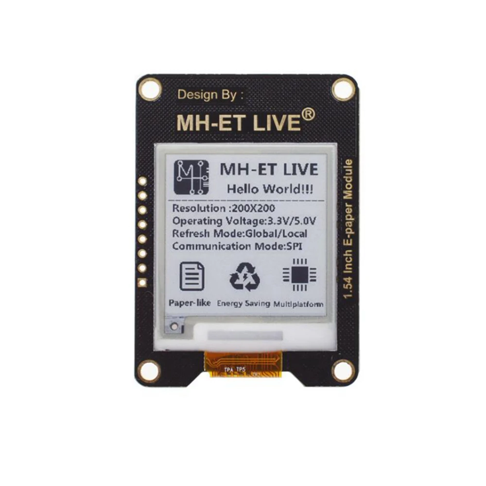 Modul ePaper de 1.54 inch cu interfață SPI pentru Raspberry, Arduino și STM32