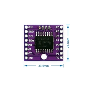 satkit Modul I2C PCF8574T pentru Arduino - extensie porturi I/O în cascadă