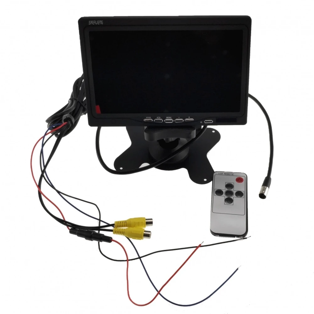 Monitor auto de 7 inch cu 2 intrări video și telecomandă
