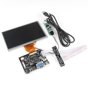 Monitor TFT LCD 7 inch pentru Raspberry Pi cu touchscreen și placă control HDMI VGA 2AV