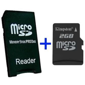 MS Pro Duo Adapter + MicroSD 2GB compatibil cu Sony PSP