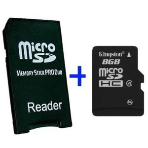 satkit MS Pro Duo Adapter MicroSD 8GB - adaptor pentru PSP cu MicroSD 8GB