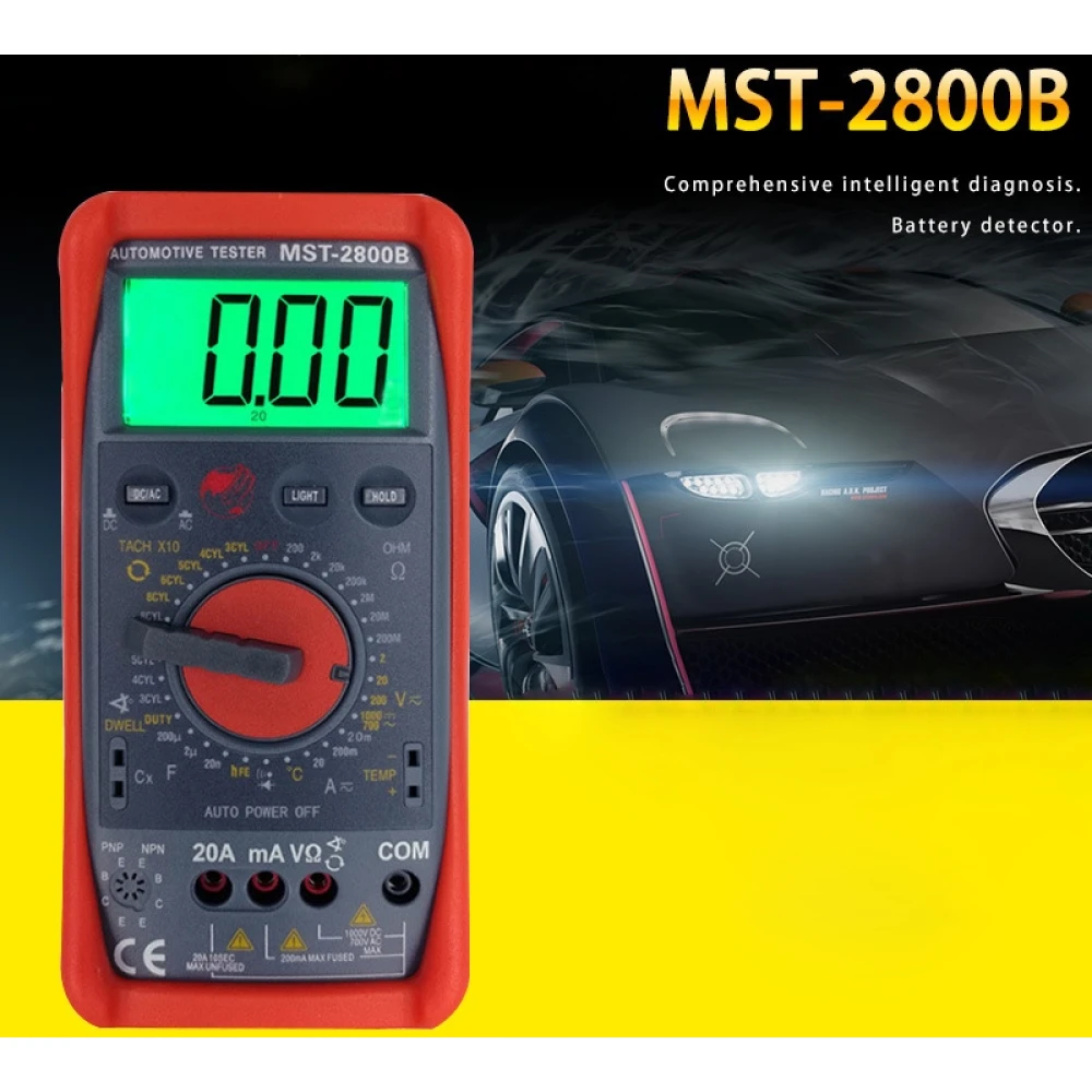 MST-2800B multimetru digital inteligent cu ecran LCD mare pentru auto