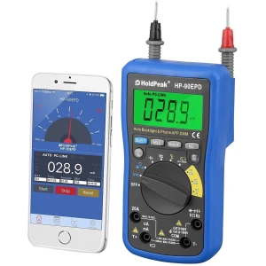 Multimetru digital HoldPeak HP-90EPD cu app mobilă și auto range