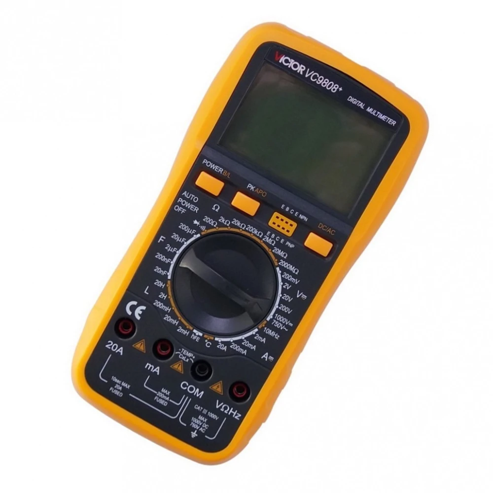 Multimetru digital Victor VC9808+ cu funcții avansate pentru electronică