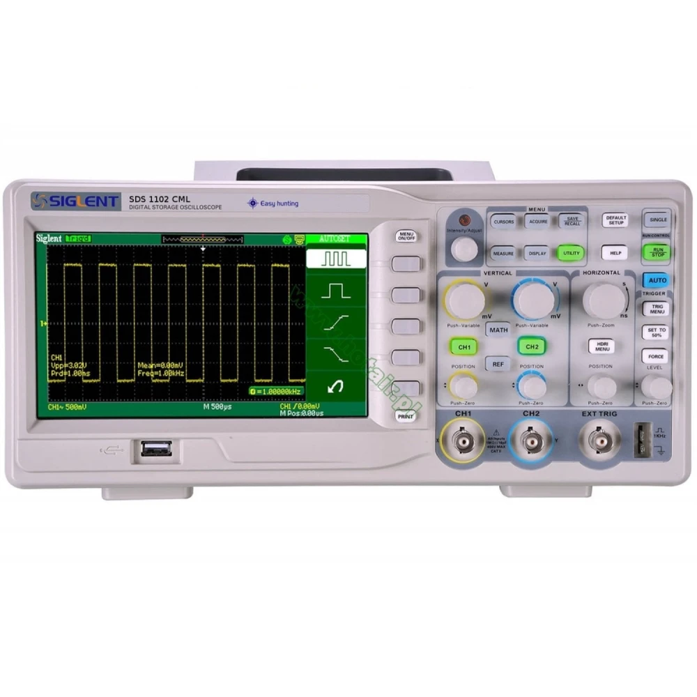 Osciloscop digital Siglent SDS1102CML+ 100MHz cu ecran de 7 inci