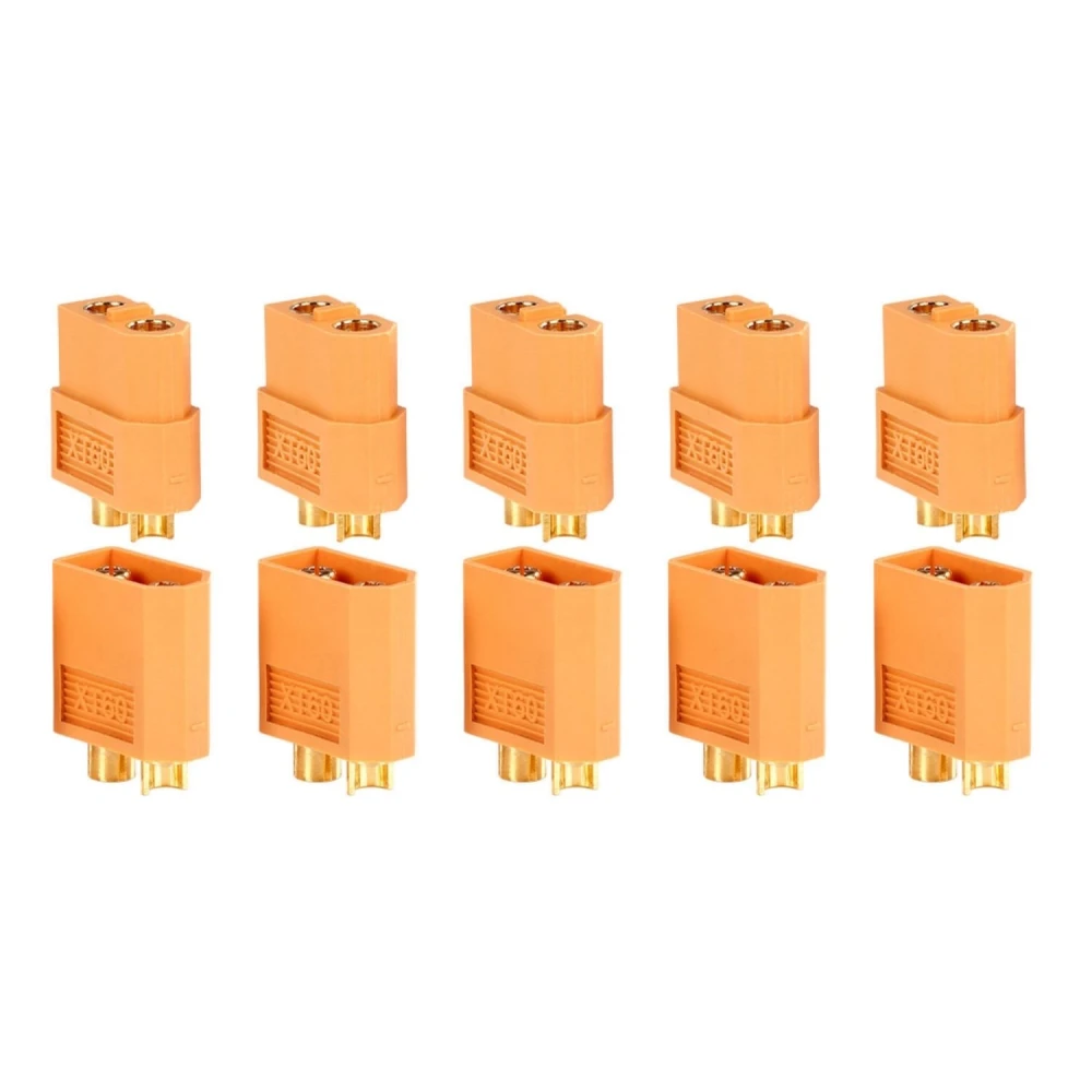Pachet 10 conectori XT60 (5 femelă + 5 mascul) pentru baterii LiPo Amass