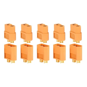 Pachet 10 conectori XT60 (5 femelă + 5 mascul) pentru baterii LiPo Amass