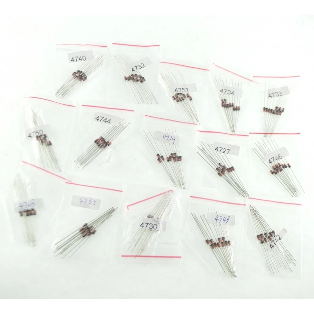 Pachet 150 diode Zener - 15 modele, 10 buc. din fiecare