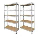Pachet 2 rafturi metalice galvanizate 180x90x40 cm, rezistente și versatile