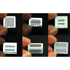 Pachet 6 stenciluri reballing pentru memorii DDR, DDR2, DDR3 și GDDR5
