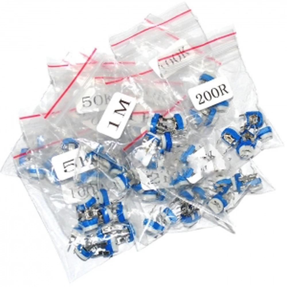 Pachet 65 potențiometre liniare DIP, 13 valori diferite, 5 din fiecare