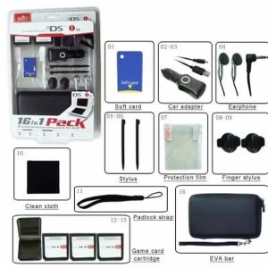 satkit Pachet accesorii 16 în 1 Nintendo DSi XL - kit complet pentru consolă