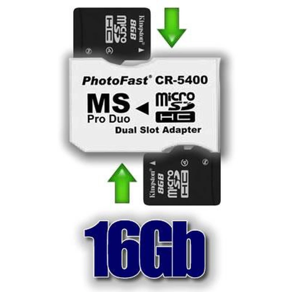 Pack adaptor 2xMicroSDHC la MS Pro Duo 32GB pentru PSP și cameră