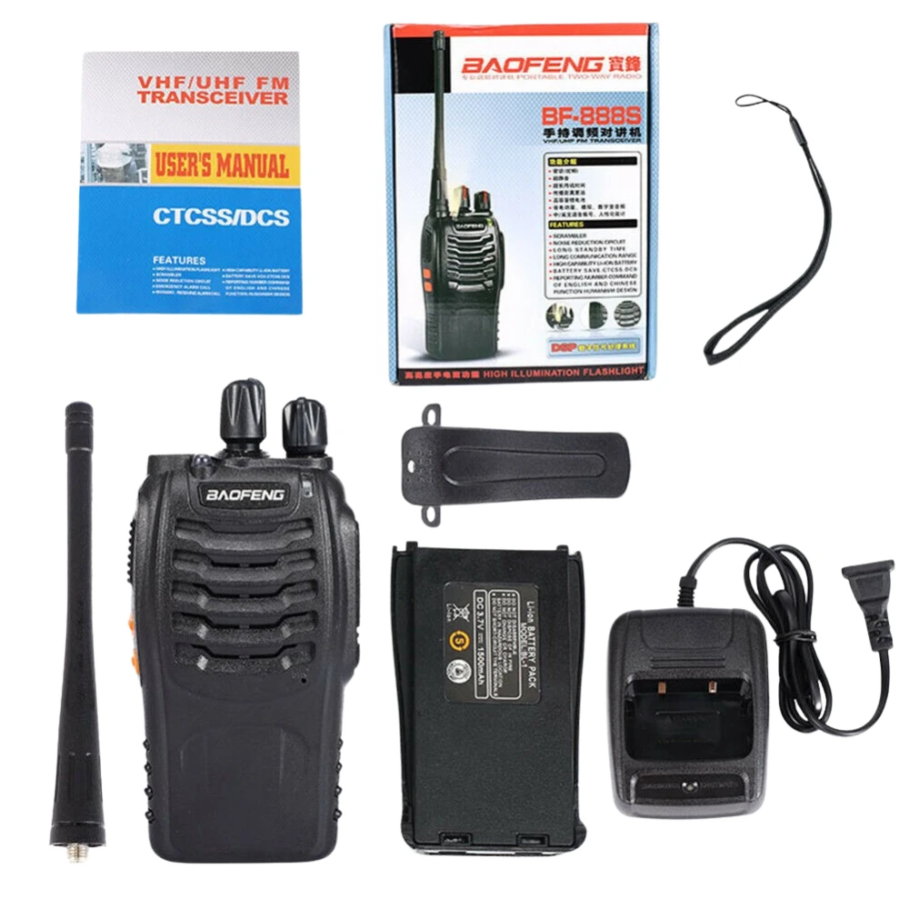 Pachet de 2 walkie talkie Baofeng BF-888S UHF 5W cu căști
