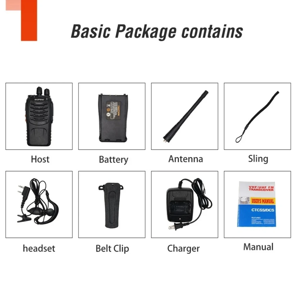 Pachet de 2 walkie talkie Baofeng BF-888S UHF 5W cu căști