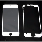 Ecran sticlă iPhone 6 alb cu cadru adeziv pentru reparații