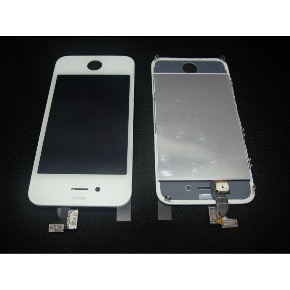 Pantalla iPhone 4 blanca con panel táctil y cristal lista para instalar detalle lateral