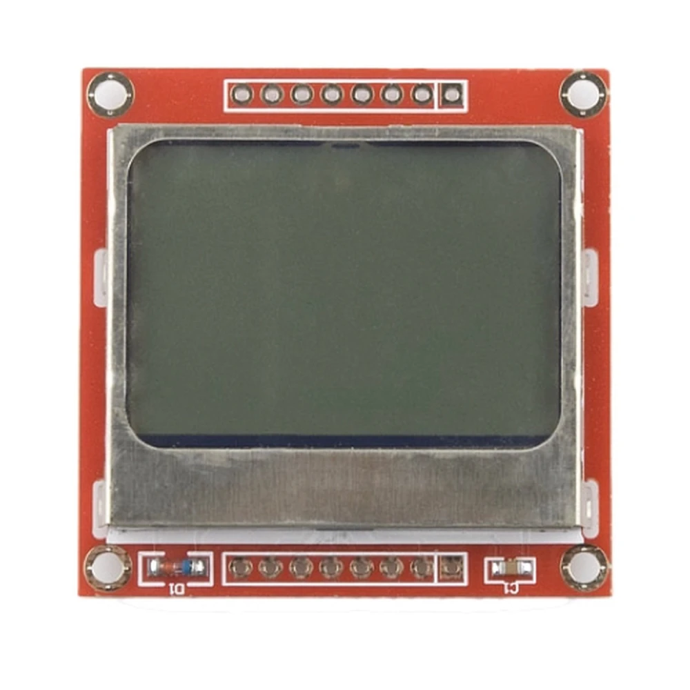 Vista lateral de pantalla LCD Nokia 5110 para proyectos Arduino