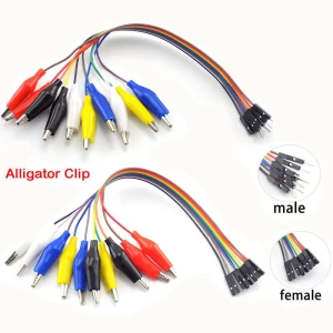 Cleme crocodil clip 10Pin macho femelă jumper wire test lead cable 20cm