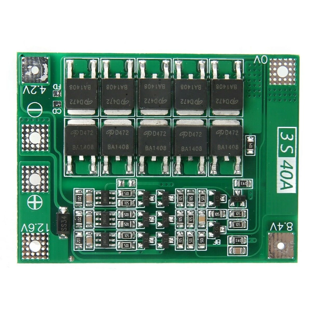 Placă de protecție PCB 3S 40A pentru baterie litiu