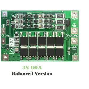 Placă de protecție PCB 3S 60A echilibrată pentru baterie litiu