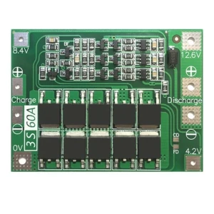 Placă de protecție PCB 3S 60A pentru baterie litiu, versiune îmbunătățită