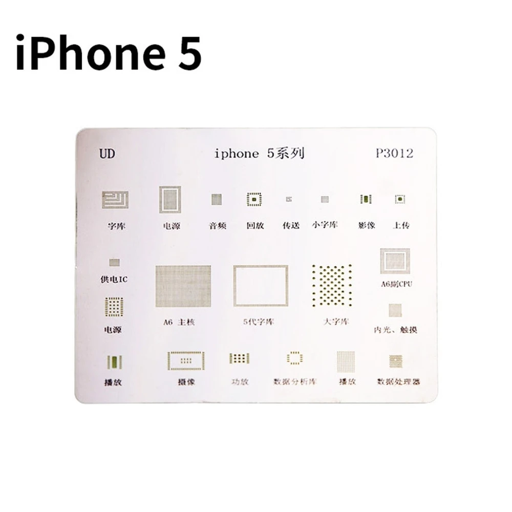 Placă stencil IC iPhone 5 pentru reballing BGA cu căldură directă