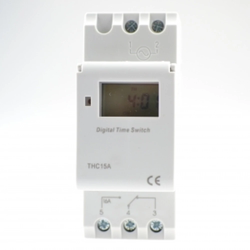 Programator temporizator digital THC15A 220V DIN cu releu 16A