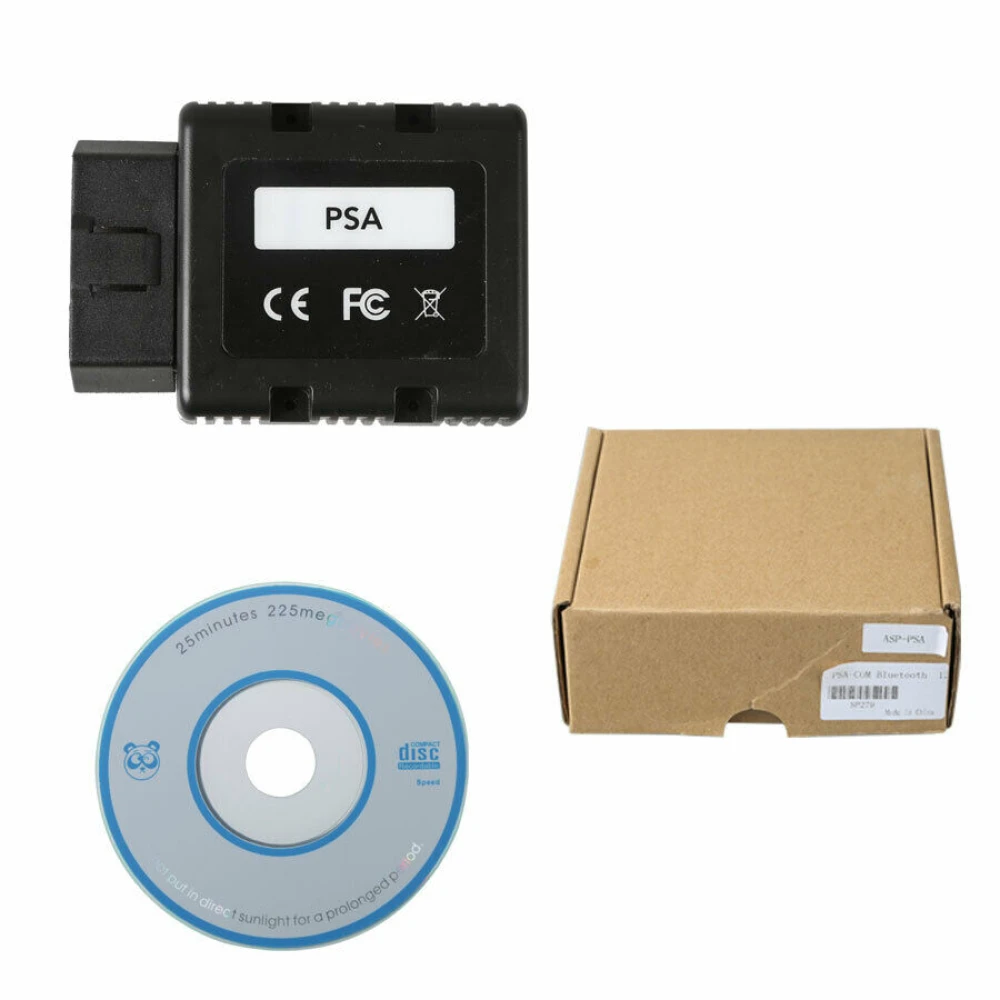 Vista del PSA-Com Cable Diagnóstico Bluetooth Multi-Idiomas para Peugeot y Citroen con interfaz OBD2