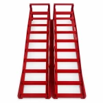 Rampe de Oțel pentru Mașină 2 Tone (4.400 lbs) — Set de 2 Rampe de Serviciu Portabile pentru Schimb de Ulei și Întreținere, Roșii TSX TOOL