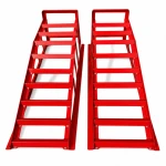 Rampe de Oțel pentru Mașină 2 Tone (4.400 lbs) — Set de 2 Rampe de Serviciu Portabile pentru Schimb de Ulei și Întreținere, Roșii TSX TOOL