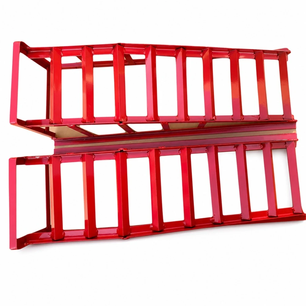 Rampe de Oțel pentru Mașină 2 Tone (4.400 lbs) — Set de 2 Rampe de Serviciu Portabile pentru Schimb de Ulei și Întreținere, Roșii TSX TOOL