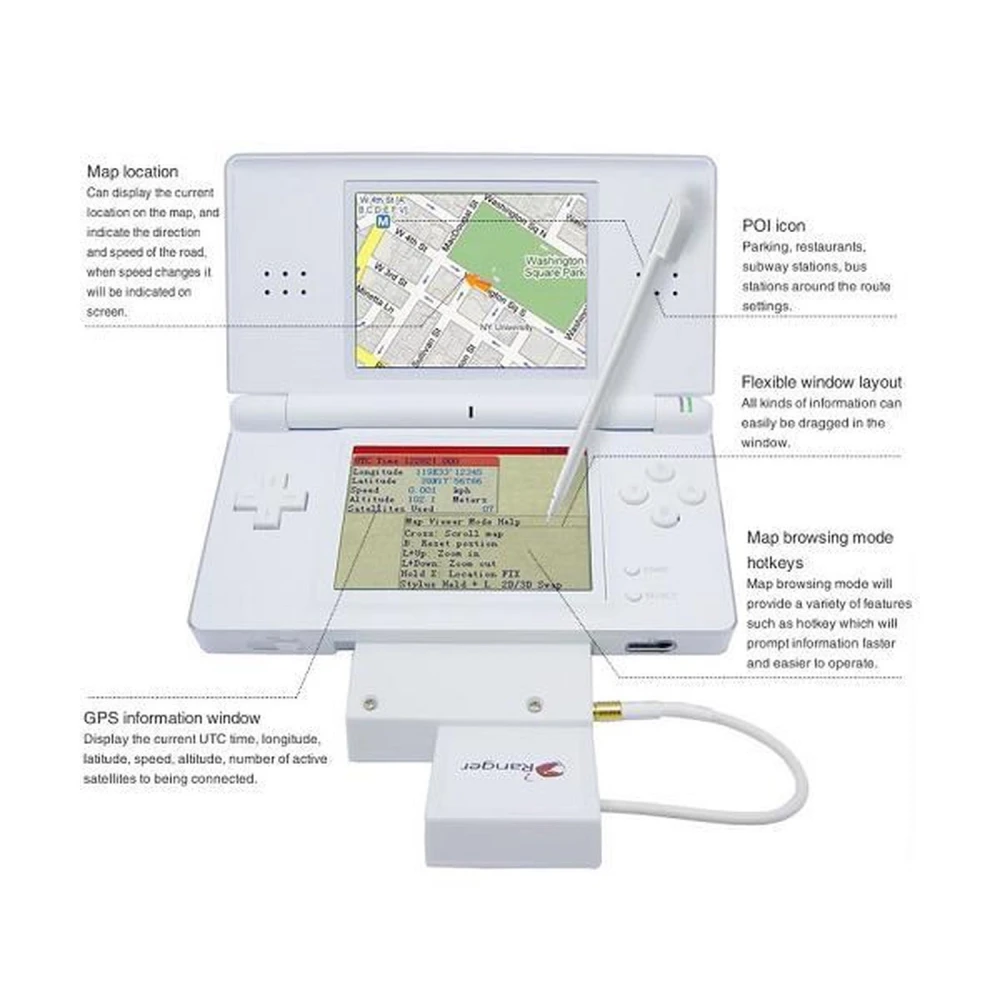 Ranger NDS GPS System pentru Nintendo DS Lite - navigare GPS inovatoare