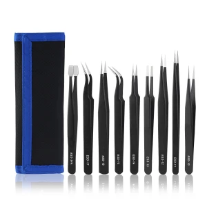 Amass Set 9 pensete de precizie din inox cu acoperire antistatică TSX TOOL