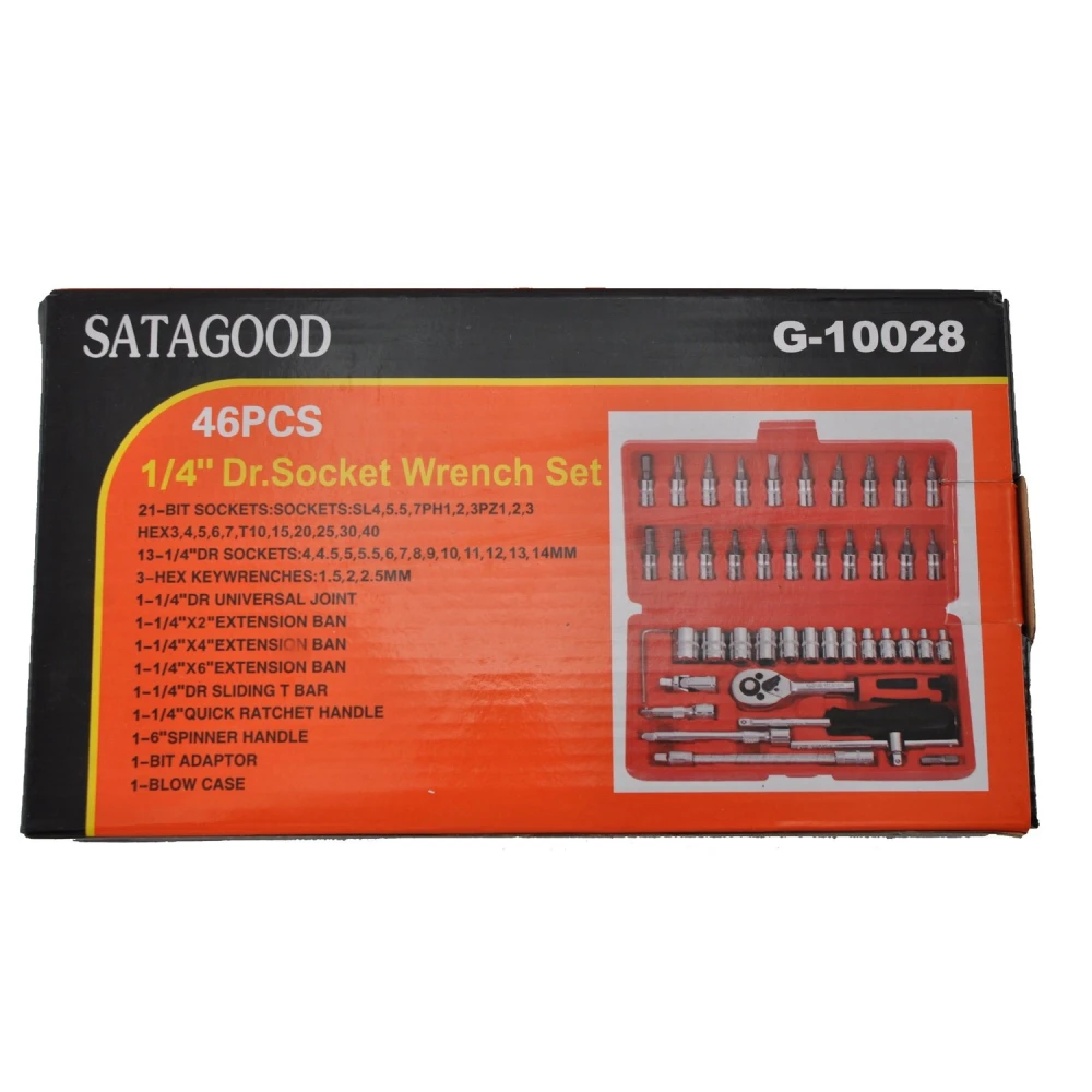 Set chei tubulare hexagonale 1/4 46 piese TSX TOOL pentru auto și bricolaj